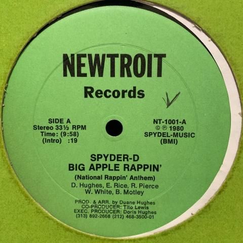 SPYDER-D BIG APPLE RAPPIN' USオリジナル12インチ SPYDER-D BIG APPLE RAPPIN' USオリジナル12インチ HIP HOP SALE