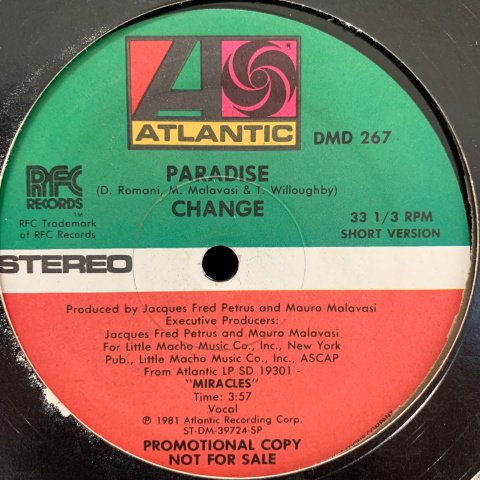 Change / Paradise (12 Inch) - Vinyl Cycle Records