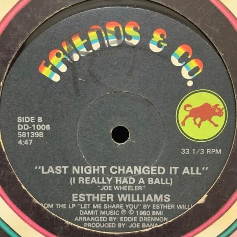 Last Night .. ESTHER WILLIAMS 12インチ 激レア Last Night .. ESTHER WILLIAMS 12 inch super rare | eBay