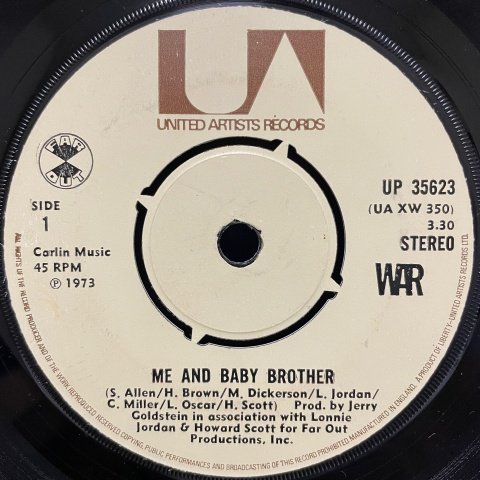 War / Me And Baby Brother (7 Inch) - Vinyl Cycle Records