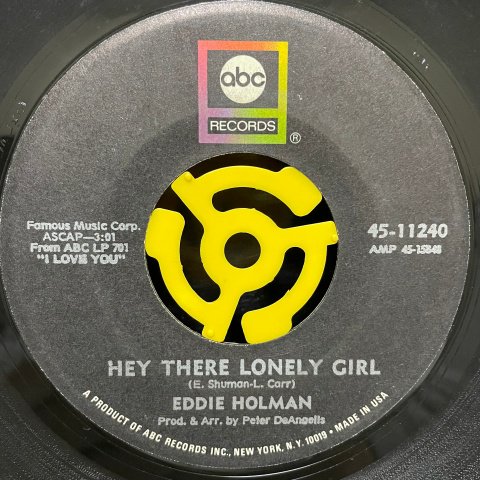 Eddie Holman / Hey There Lonely Girl (7 Inch) - Vinyl Cycle Records