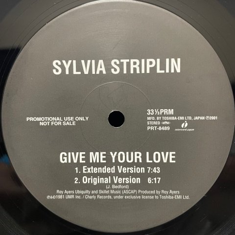 Sylvia Striplin / Give Me Your Love (Extended Version) (12 Inch