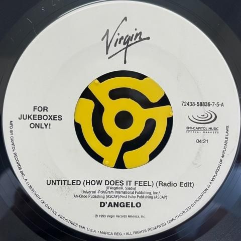 D'Angelo 7インチレコード D'Angelo / Untitled (How Does It Feel) (7 Inch) - Vinyl