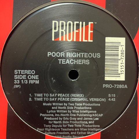 Poor Righteous Teachers / Time To Say Peace (12 Inch) - Vinyl Cycle Records