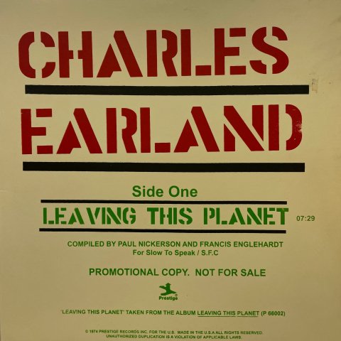 Charles Earland / Leaving This Planet (12 Inch) - Vinyl Cycle Records