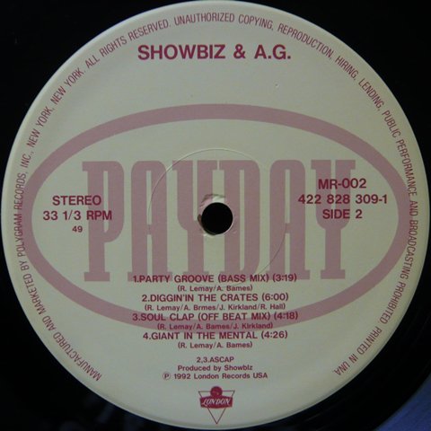 Showbiz & A.G. / Party Groove / Soul Clap (Re-Issue) - Vinyl Cycle