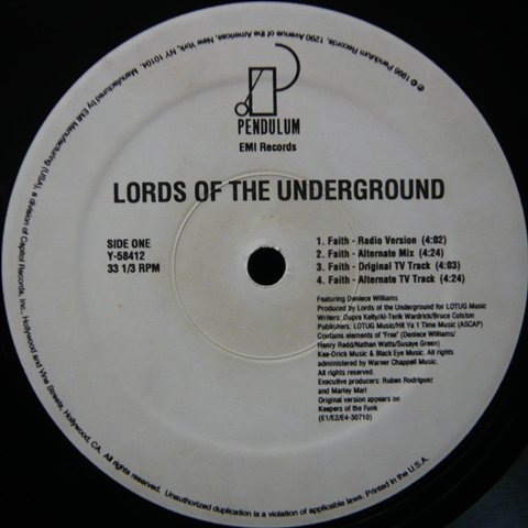 Lords Of The Underground / Faith (12 Inch) - Vinyl Cycle Records