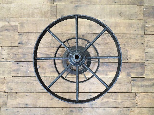 ヴィンテージ アイアンホイールリメイク アンブレラスタンド/傘