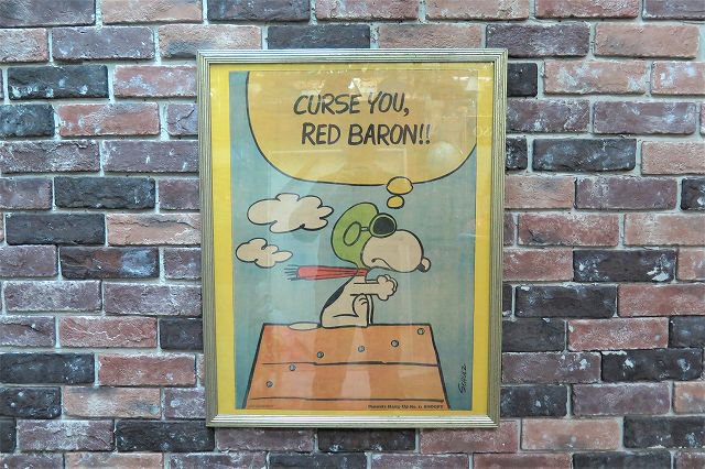 1960's ヴィンテージ Snoopy レッドバロン 額入りポスター