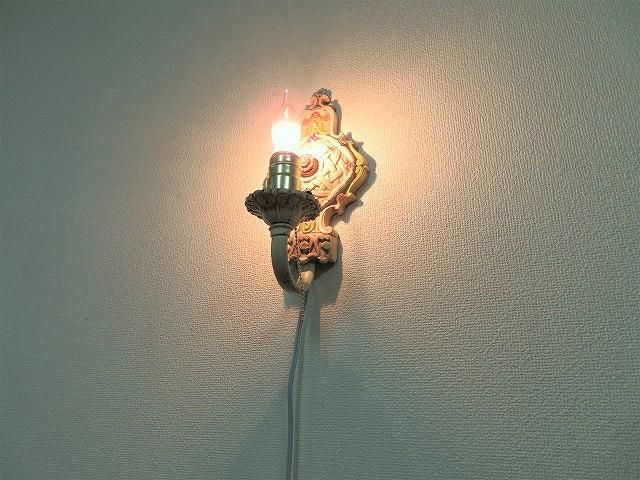 1930-40's アンティーク フラワーモチーフ ブラケットランプ(1