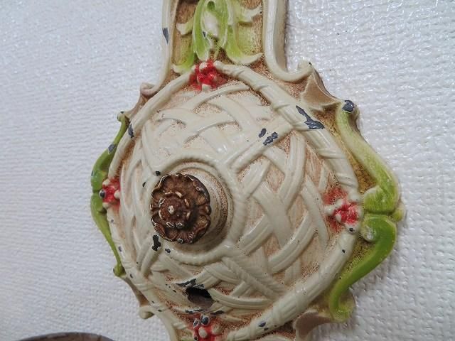 1930-40's アンティーク フラワーモチーフ ブラケットランプ(1