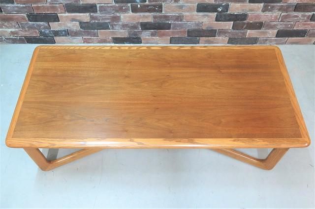 1980's LANE社製 ヴィンテージ クロスレッグ ウッド ローテーブル