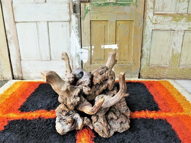 1950-60's ヴィンテージ ガラストップ 流木テーブル - アンティーク