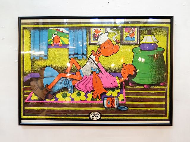 1970's ”Popeye&Olive” 額入りポスター - アンティーク、ビンテージの 