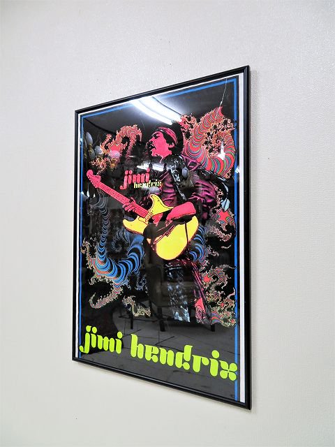 ヴィンテージ JIMI HENDRIX 額入り ブラックライトポスター