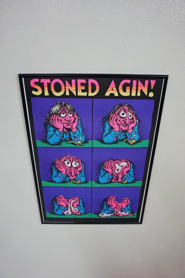 1970's ヴィンテージ STONED AGIN 額入りポスター - アンティーク