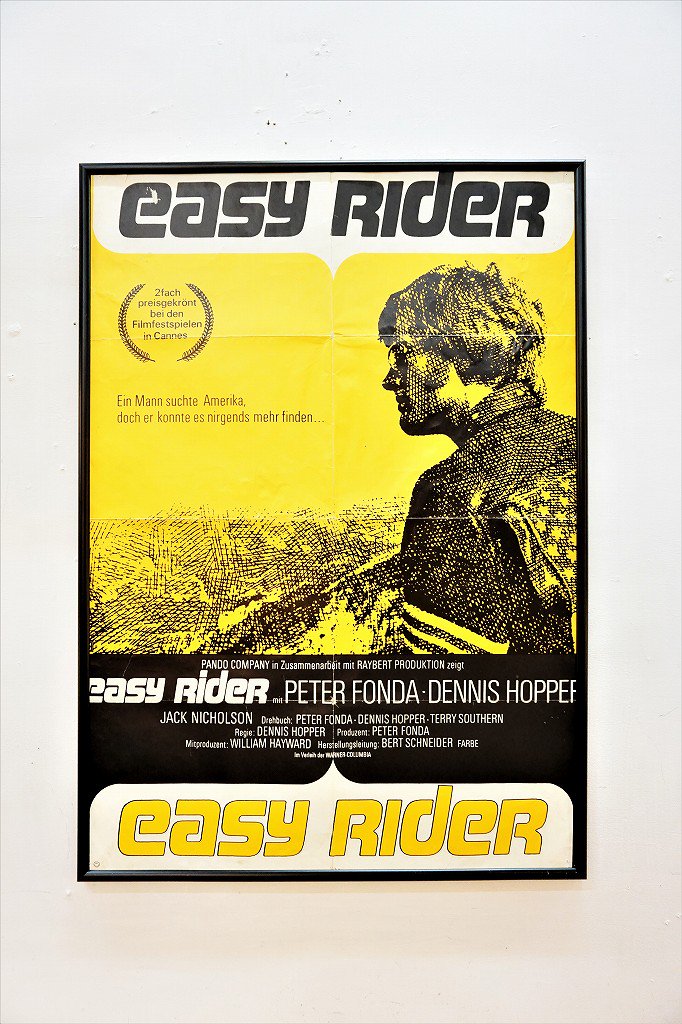 1960's ヴィンテージ Easy Rider 額入りブラックライトポスター 