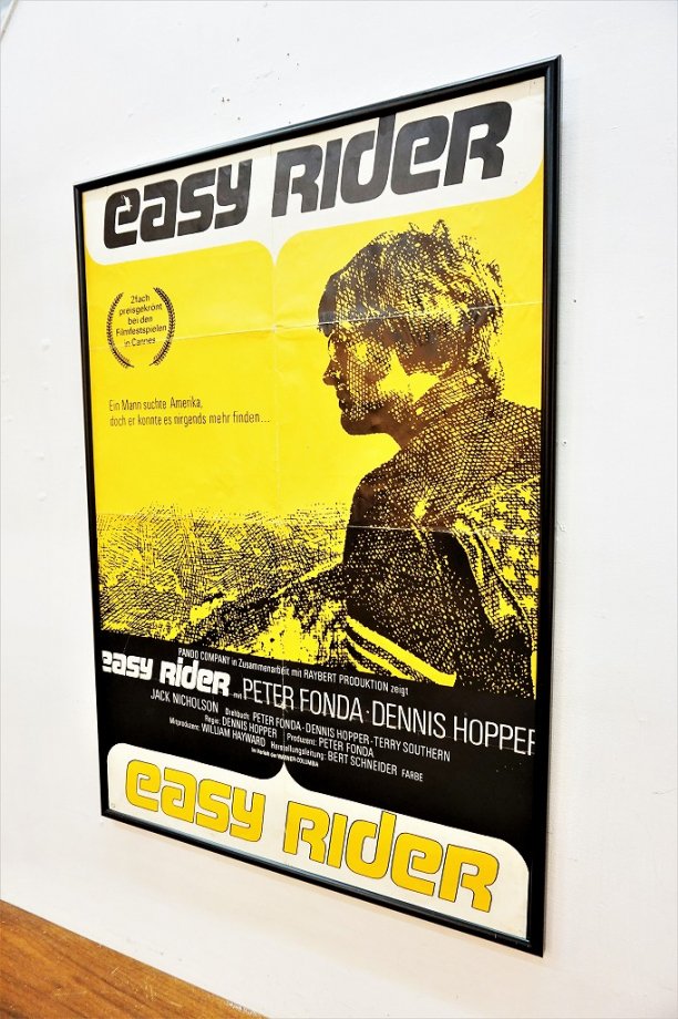 1960's ヴィンテージ Easy Rider 額入りブラックライトポスター 