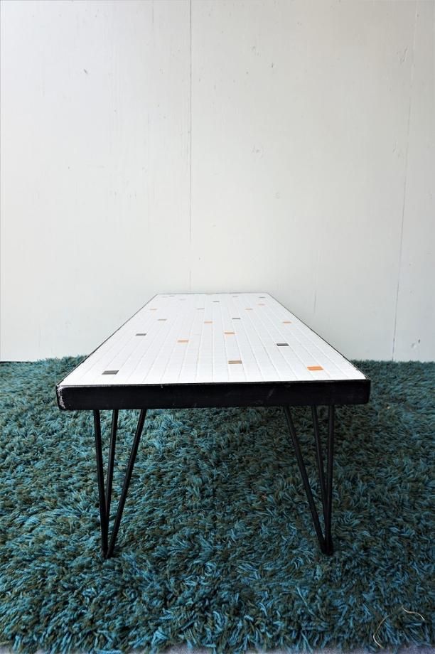 1950's ヴィンテージ タイルトップ モダン ローテーブル