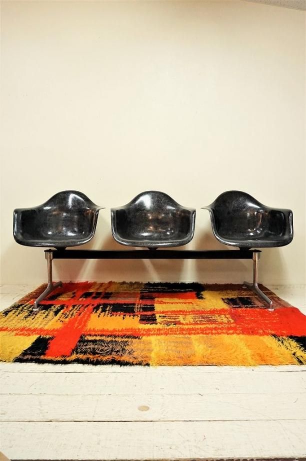 1970's Herman Miller イームズ3連 エアポートベンチ 1970's Herman Miller イームズ3連 エアポートベンチ