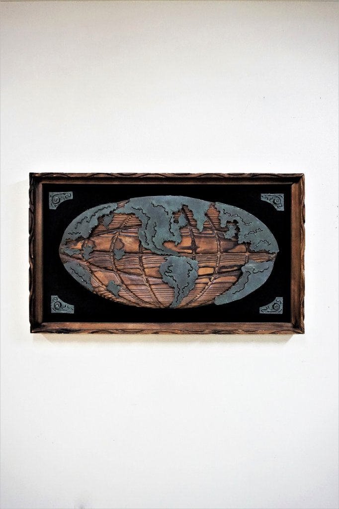 1950-60's ヴィンテージ World Map チェーンソーアート ウォールデコ