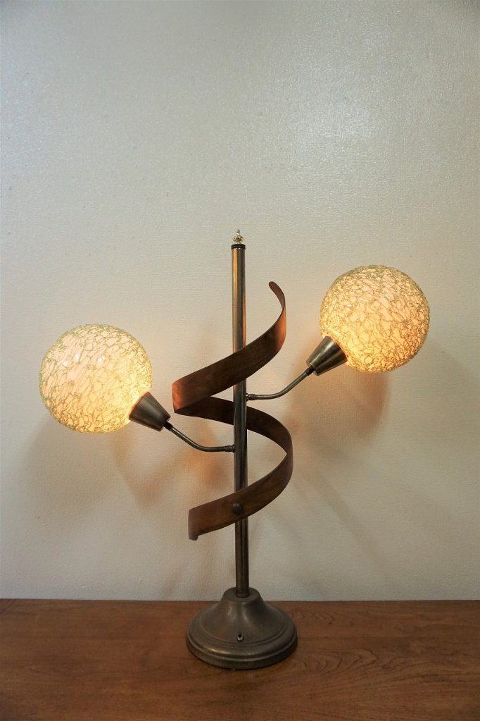 1960-70's ヴィンテージ スパゲティ 2灯 テーブルランプ