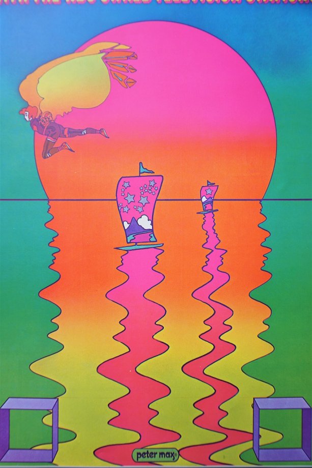 1970's Peter Max額入りポスター - アンティーク、ビンテージの