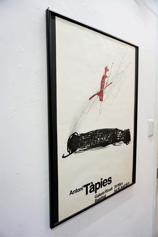 1970's Antoni Tapies ヴィンテージ 額入りポスター - アンティーク