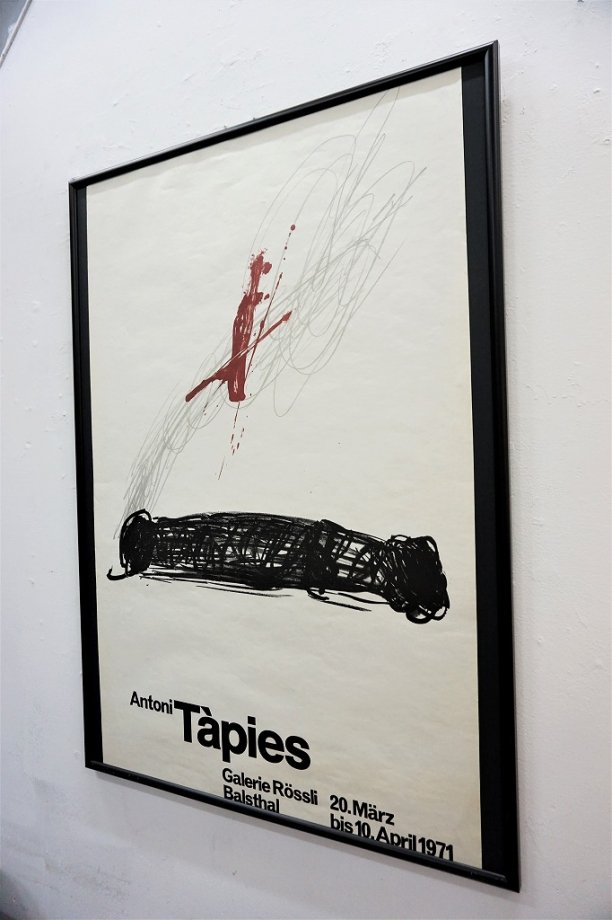 1970's Antoni Tapies ヴィンテージ 額入りポスター - アンティーク