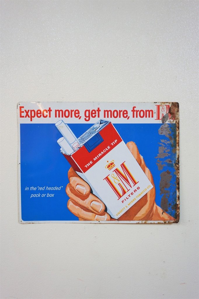 1950's L&M シガレットサイン/看板 - アンティーク、ビンテージの 