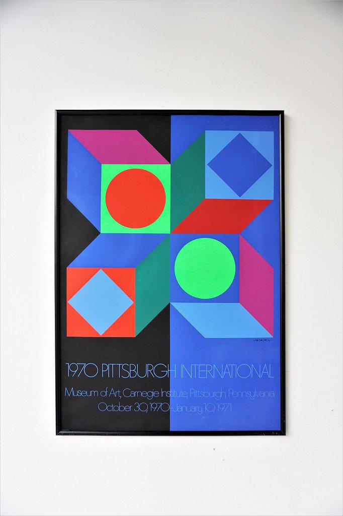 1970's Victor Vasarely 額入りポスター