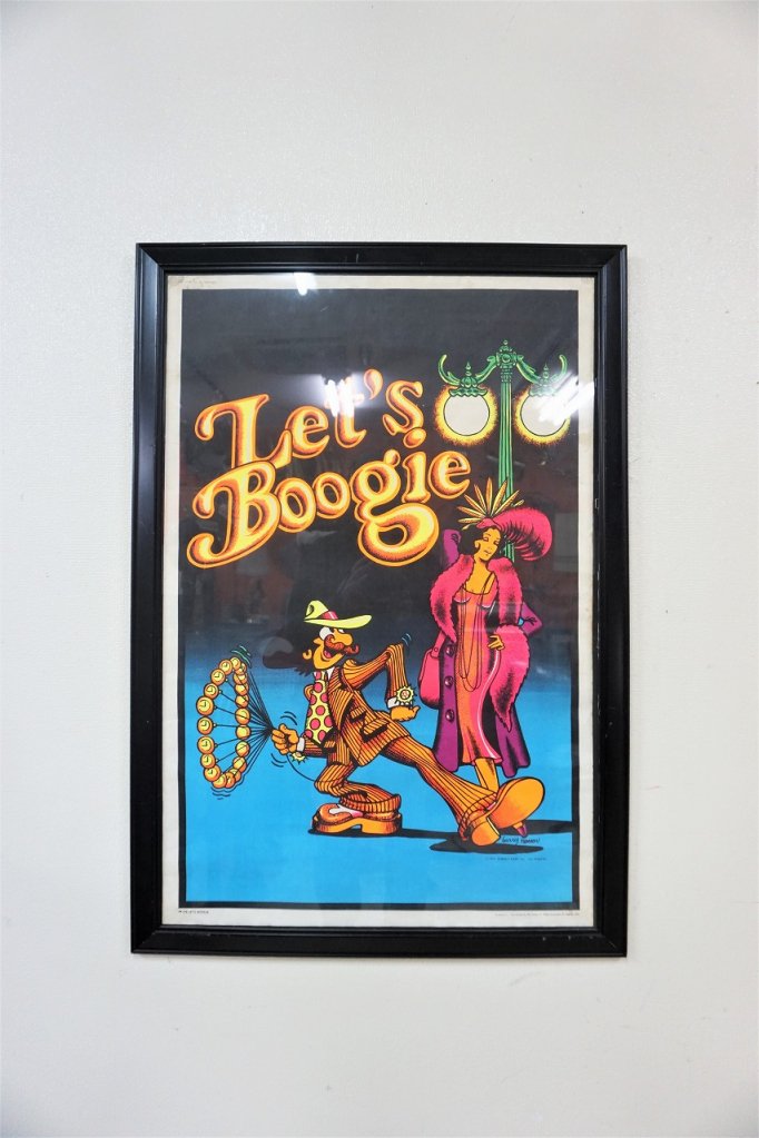 1970's ヴィンテージ Let's Boogie 額入り ブラックライトポスター