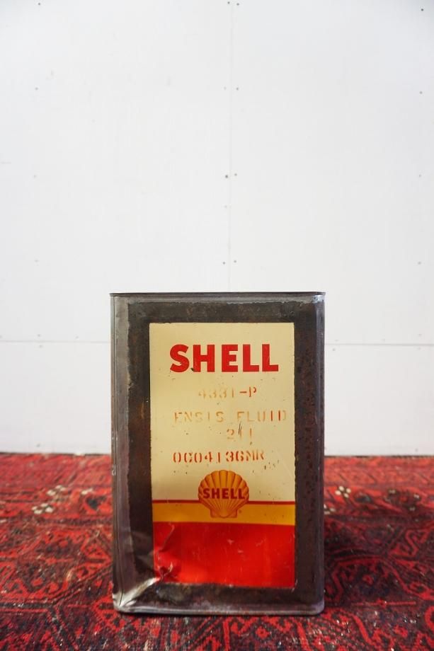 本物の ヴィンテージ SHELL オイル缶 - アンティーク、ビンテージの アンティーク雑貨