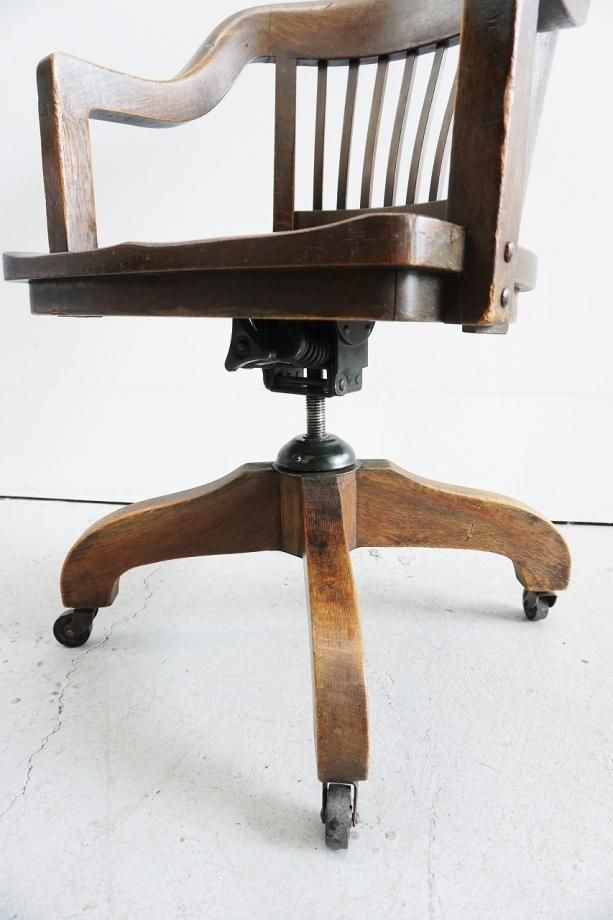 【激安通販 オンラインショップ】 ヴィンテージ 1940-50's ウッドデスクチェア アンティーク - 家具