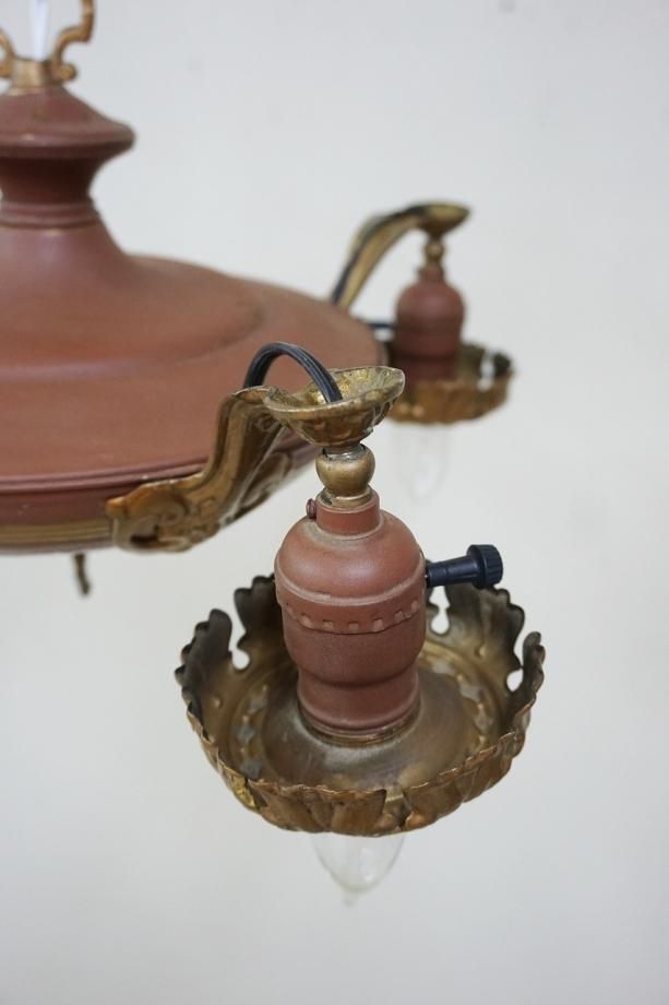 シャンデリア 4灯 アンティーク インテリア ビンテージ 1920-40's ヴィンテージ 4灯シャンデリア - アンティーク