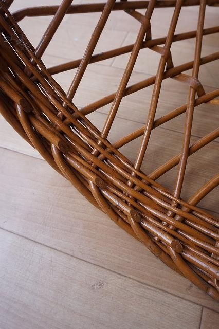 ヴィンテージ 60s 70s ラタン 籐編み スツール