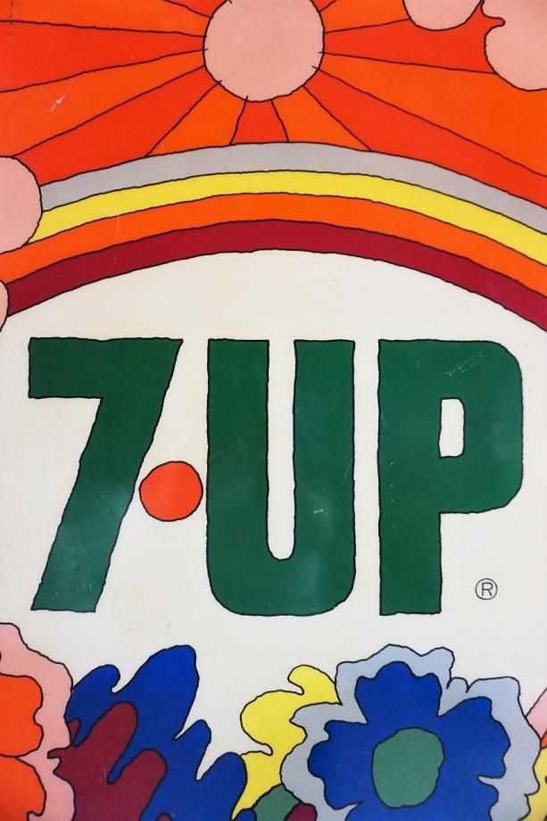 1970's ヴィンテージ 7up サイン/看板 - アンティーク、ビンテージの 