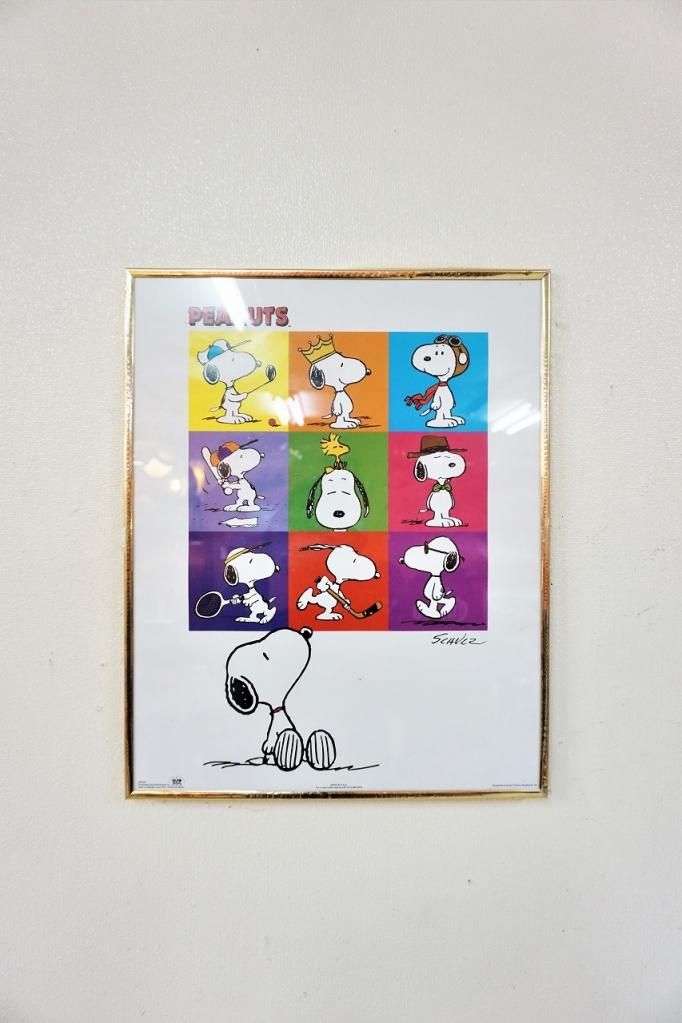 Peanuts Snoopy 額入りポスター アンティーク ビンテージのインテリア家具や雑貨 店舗什器の通販ならwant Antique Life Store