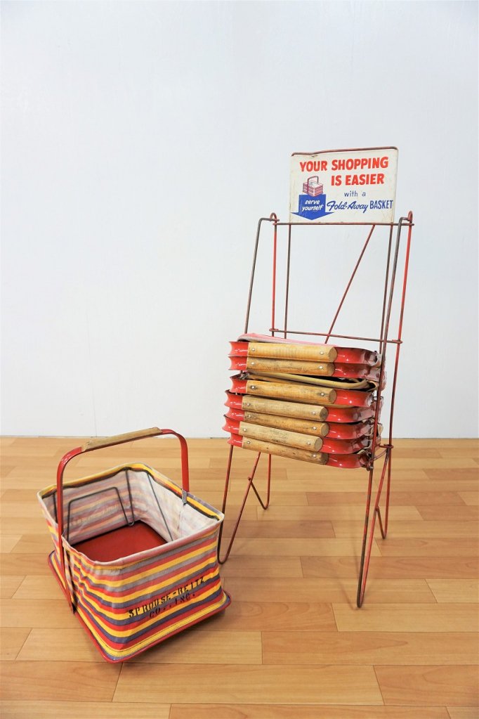 1950's FOLD-AWAY BASKET社製 ショッピングバックset - アンティーク