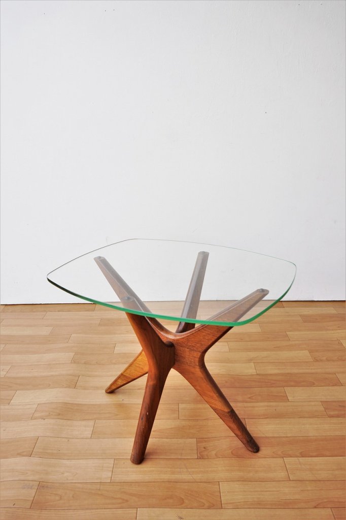 1960's ガラストップ サイドテーブル - アンティーク、ビンテージの
