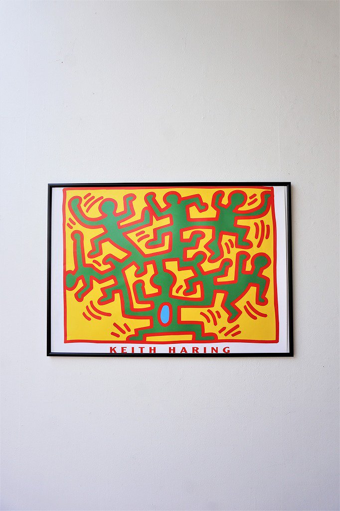 ヴィンテージ Keith Haring 額入りポスター