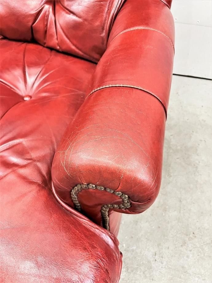 ビンテージレザーソファ ヴィンテージ レザー 2シーターソファ - アンティーク