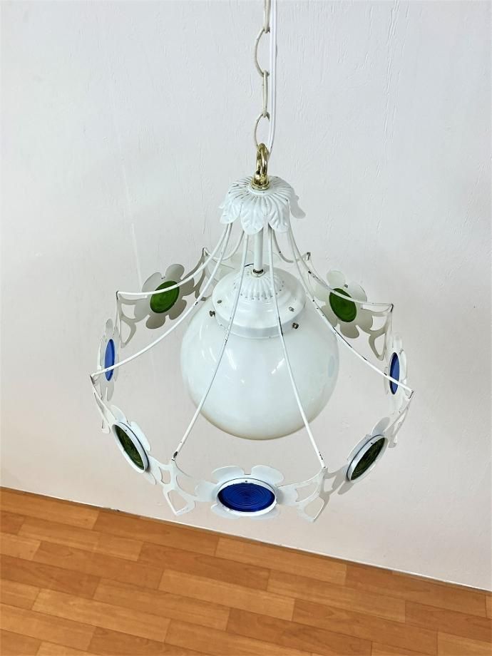 1970's ヴィンテージ フラワーモチーフ ペンダントランプ