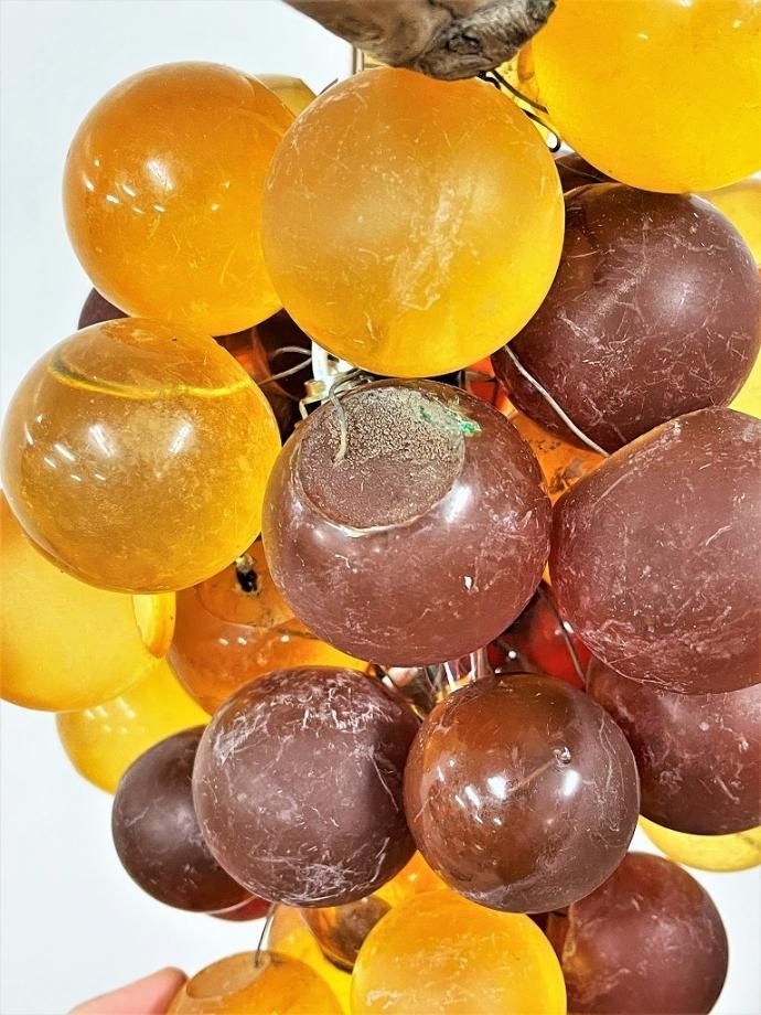 1960-70's ヴィンテージ ぶどう　モチーフ アクリル ペンダント ランプ f-1-sk.webp