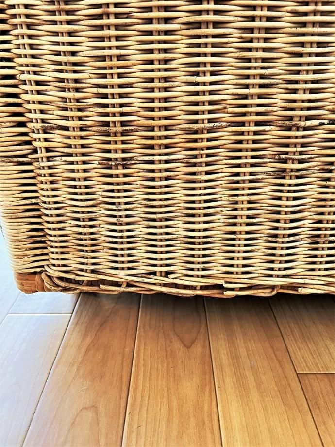 【9月18日 販売〆切】アンティーク 昭和レトロ 藤 ラタン 電話台 ソファ ヴィンテージ ラタン 籐 ソファ ベンチ フレーム 2人掛け 昭和