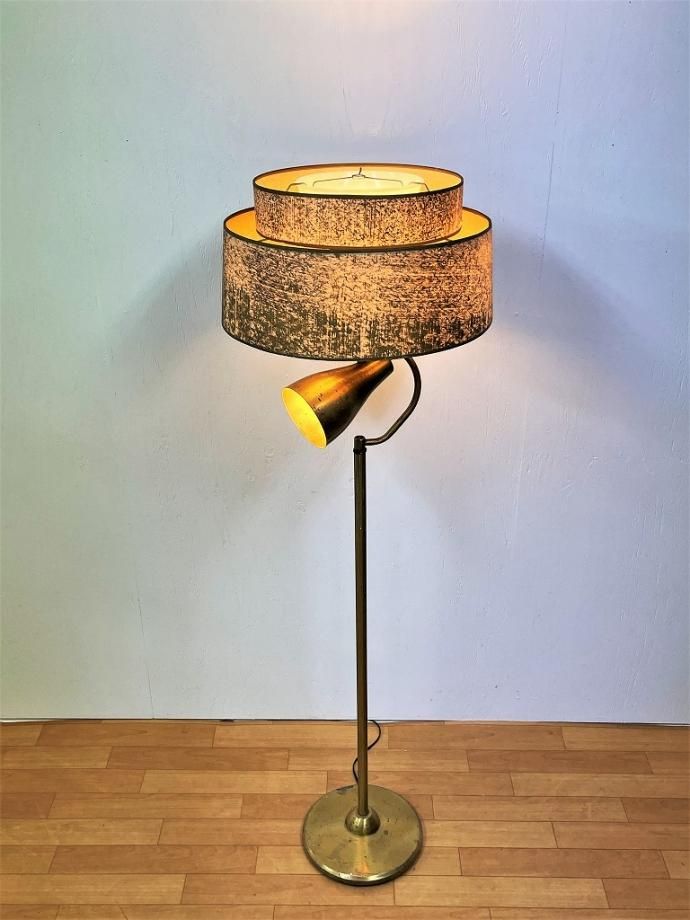 1950's ヴィンテージ ミッドセンチュリー 2灯フロアランプ