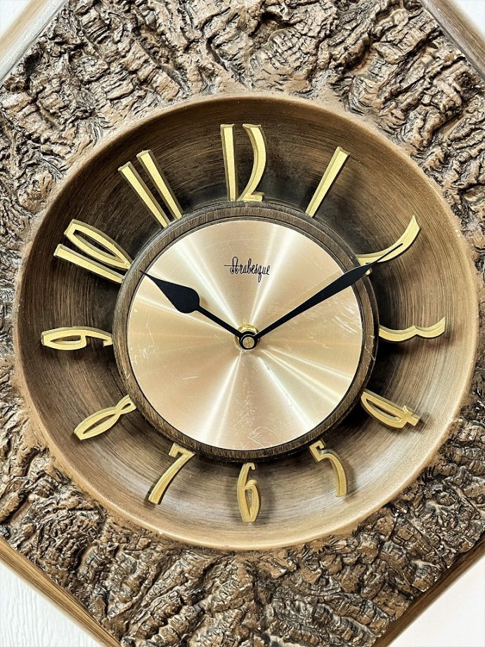 時計 アンティーク ビンテージ BURWOOD社製ウォールクロック樹脂で作られています - インテリア時計