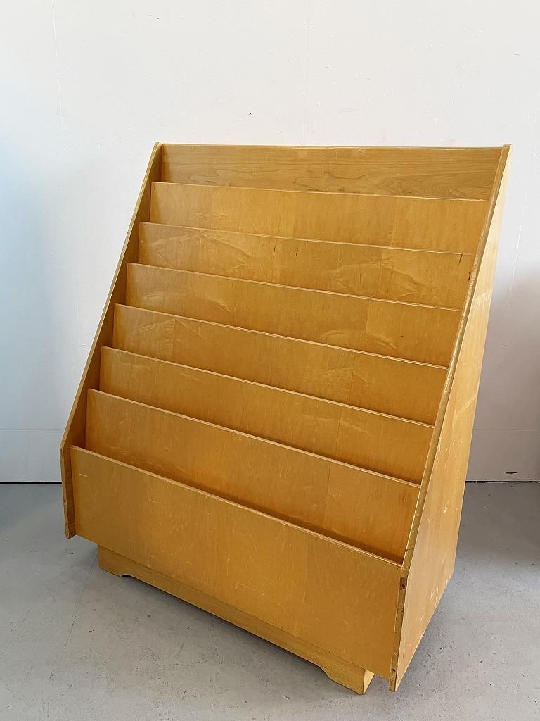 アンティークマガジンラック 1970's ヴィンテージ 7段 ウッド マガジン ラック