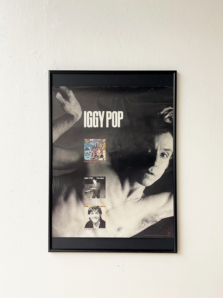 1990's ヴィンテージ Iggy Pop 額入りポスター