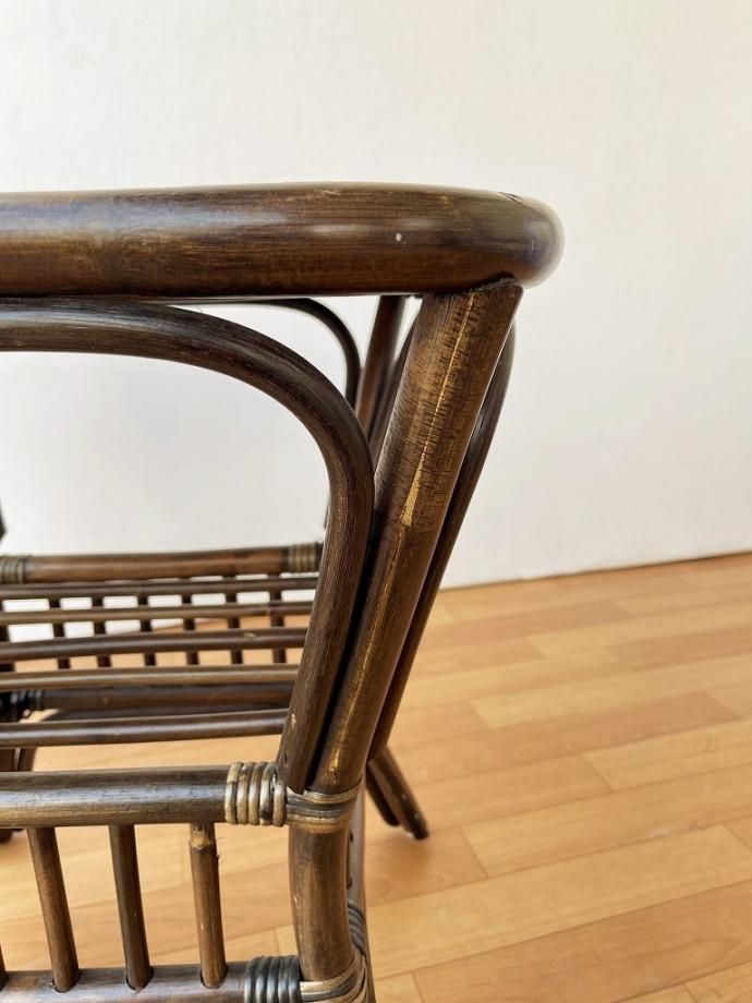 古道具　オールドラタン　サイドテーブル ラタンテーブル サイドテーブル アジアン家具 籐家具 昭和レトロ